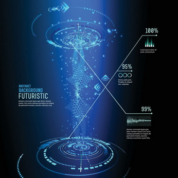 蓝色精致科技感素材