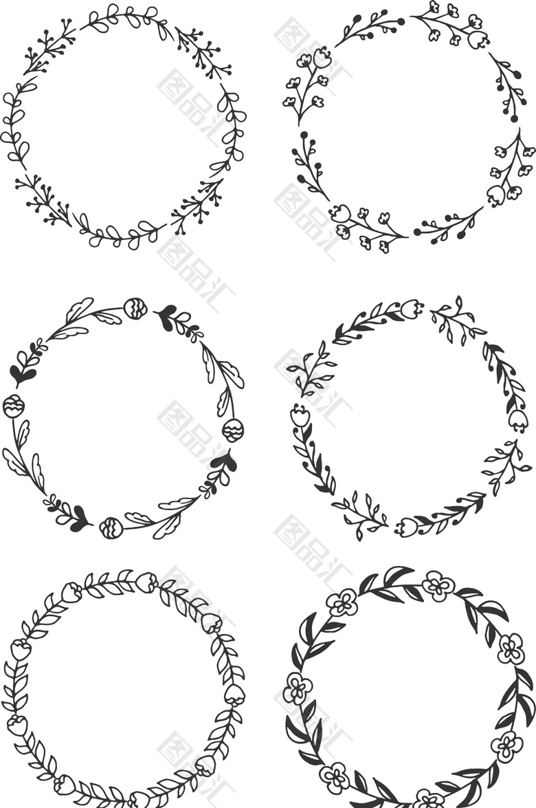 矢量花环古典花纹