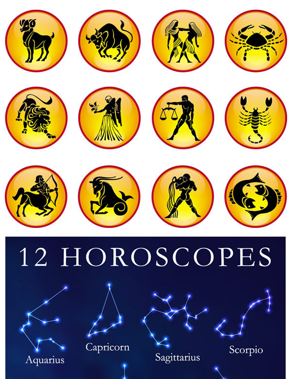 设计元素 卡通手绘 矢量12星座图标 12星座图标矢量素材,12星座,图形