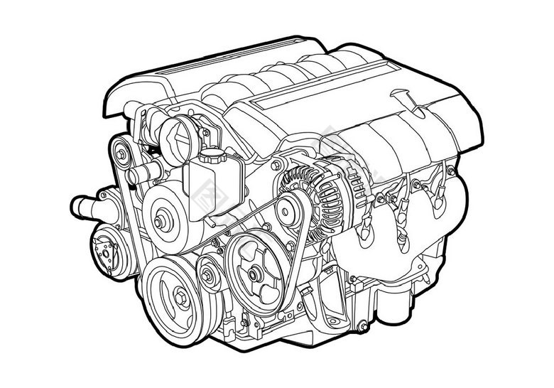 发动机 机械 设计元素 设计素材 免抠素材 汽车零件 汽车发动机