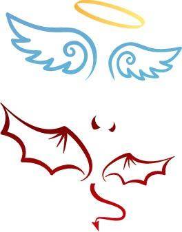 卡通天使恶魔翅膀
