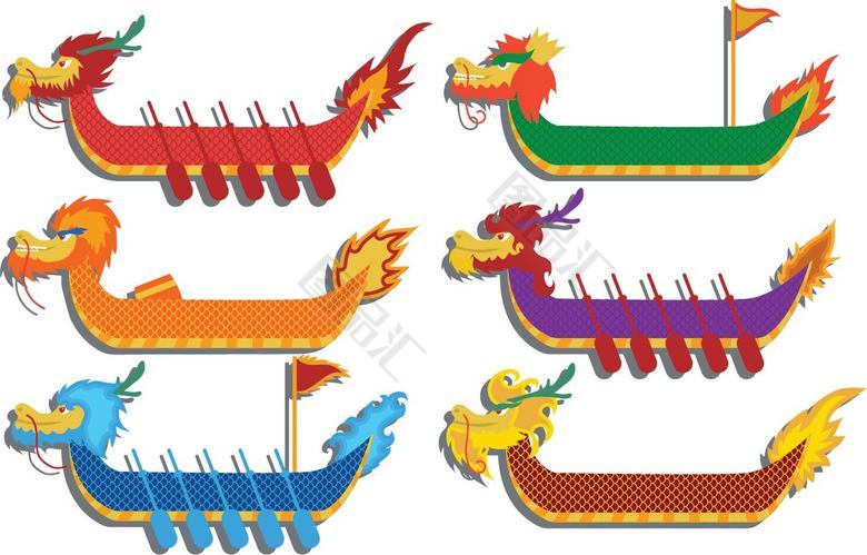 图品汇 设计元素 中国风元素 龙舟卡通素材  上图作品的源文件由图品