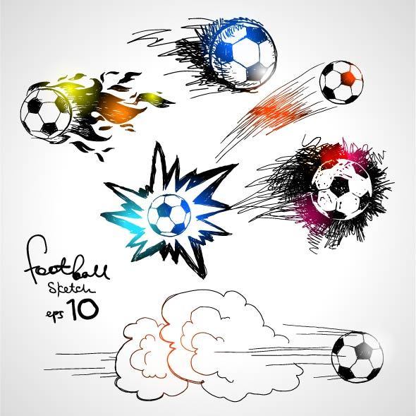 手绘足球,多个,足球手绘,奖杯手绘足球,手绘足球海报,此素材下载后