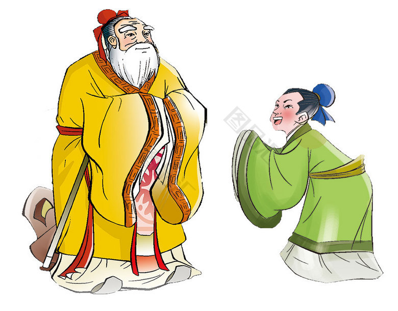 孔子插画,孔子素材,孔子设计,孔子手绘素材,孔子文化素材,此素材下载