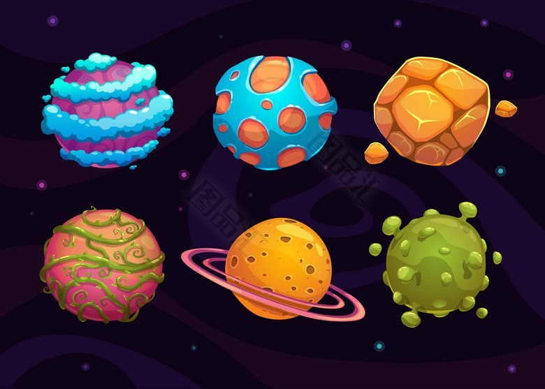 星球卡通背景