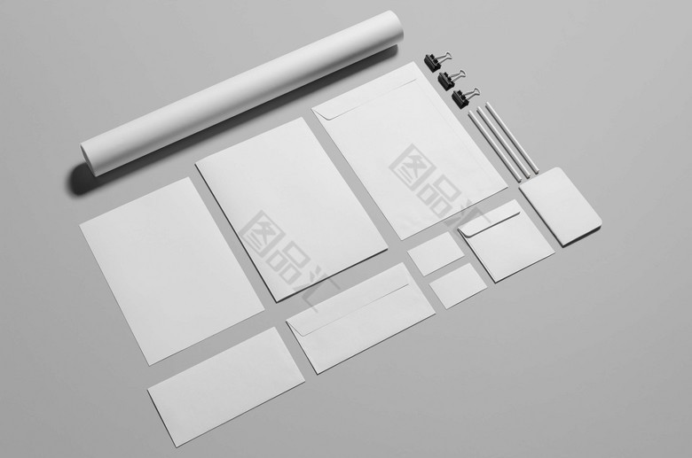 办公用具白色vi样机模型
