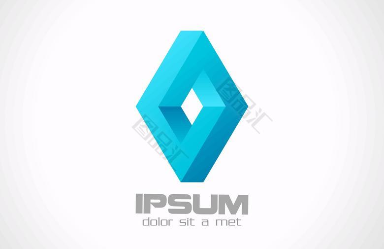 图品汇 设计元素 图标元素 立体菱形创意logo logo 图标 标志 企业