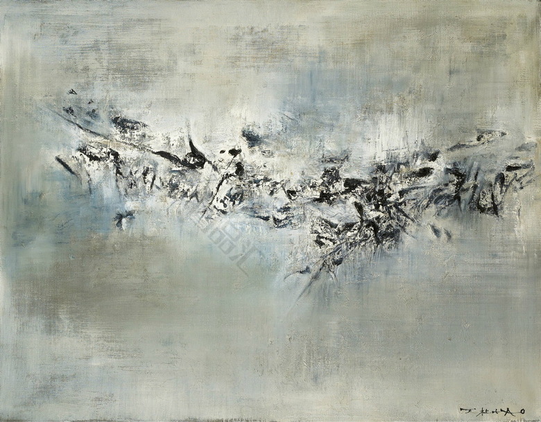 赵无极黑白油画