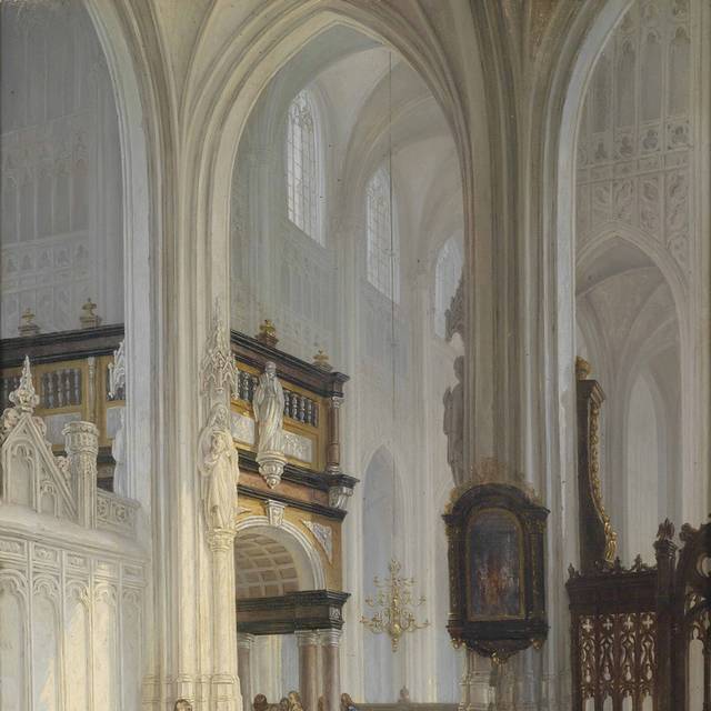 白色欧洲教堂风景装饰画