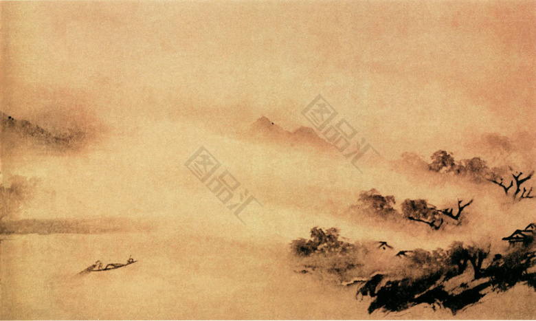 一叶扁舟工笔画