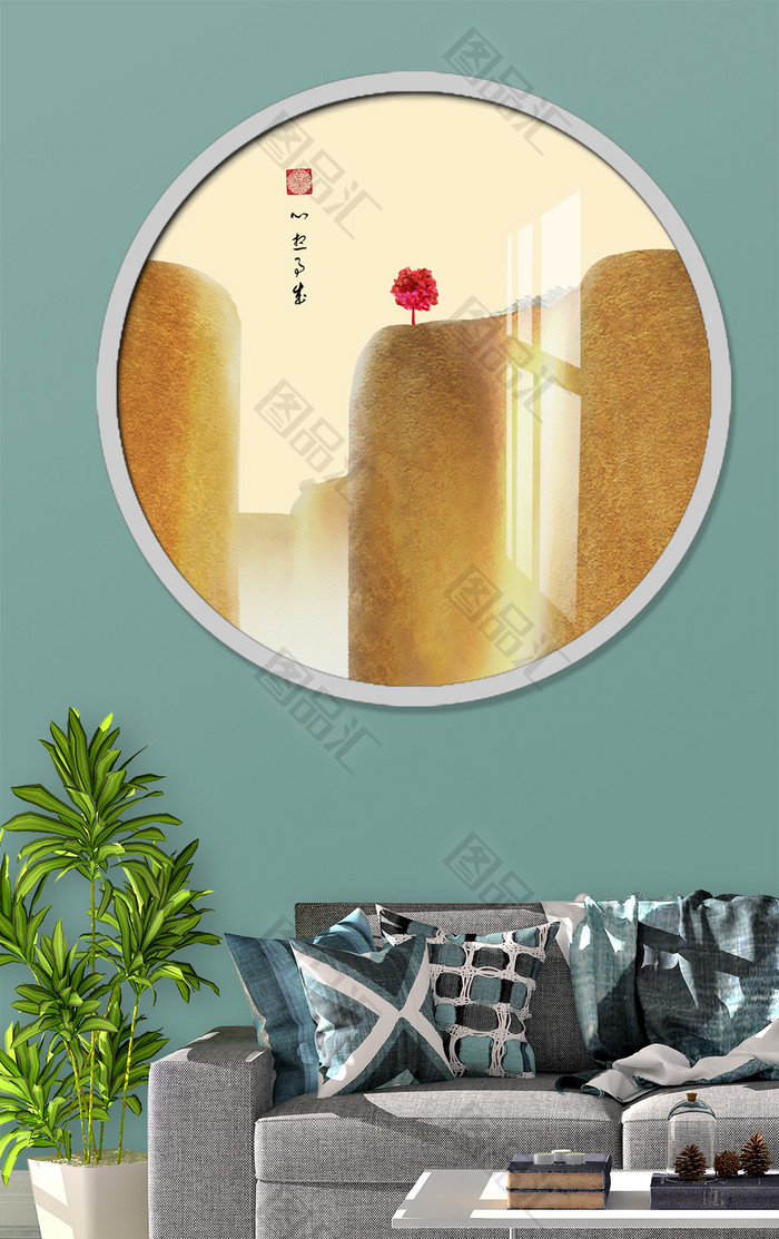 金色中式山水装饰画 金色中式山水装饰画