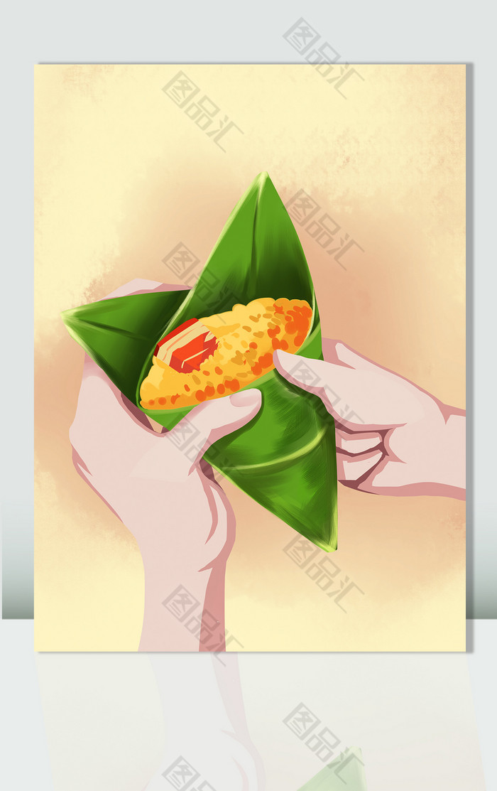 端午节吃粽子手绘插画 端午节吃粽子手绘插画