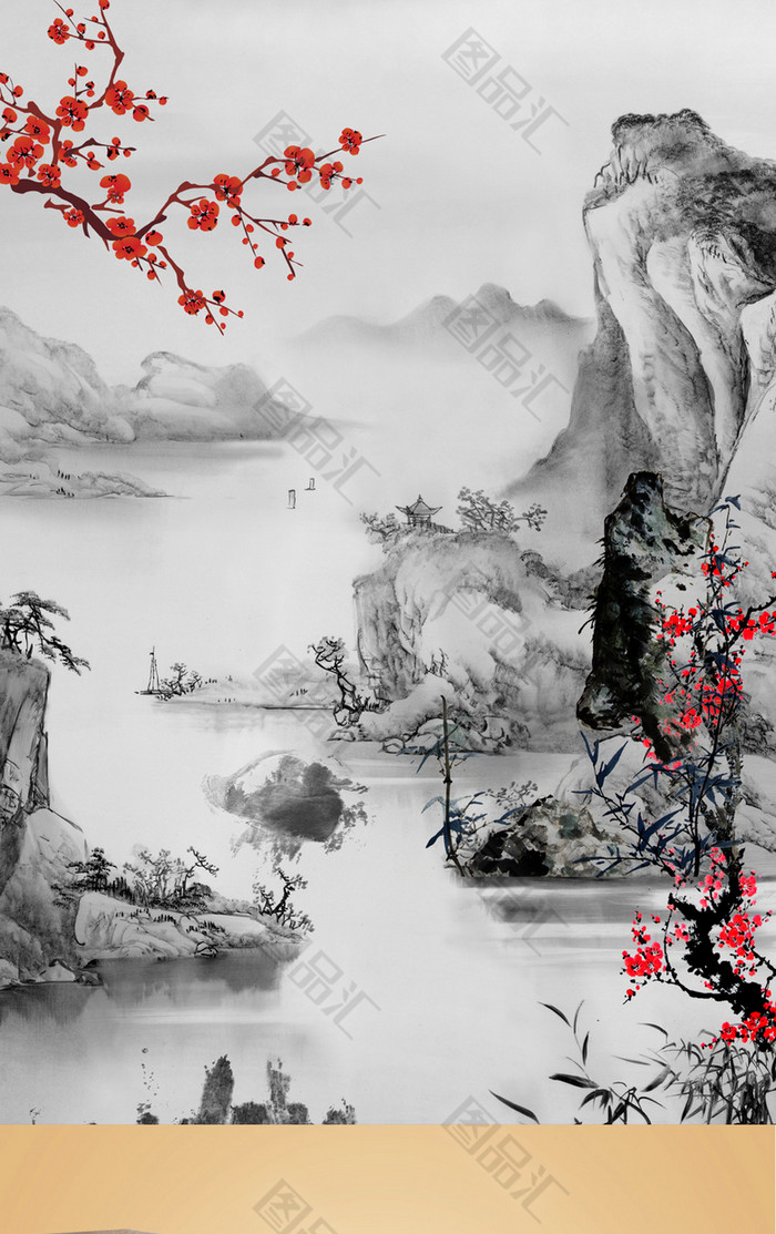 中国风水墨山水背景 中国风水墨山水背景