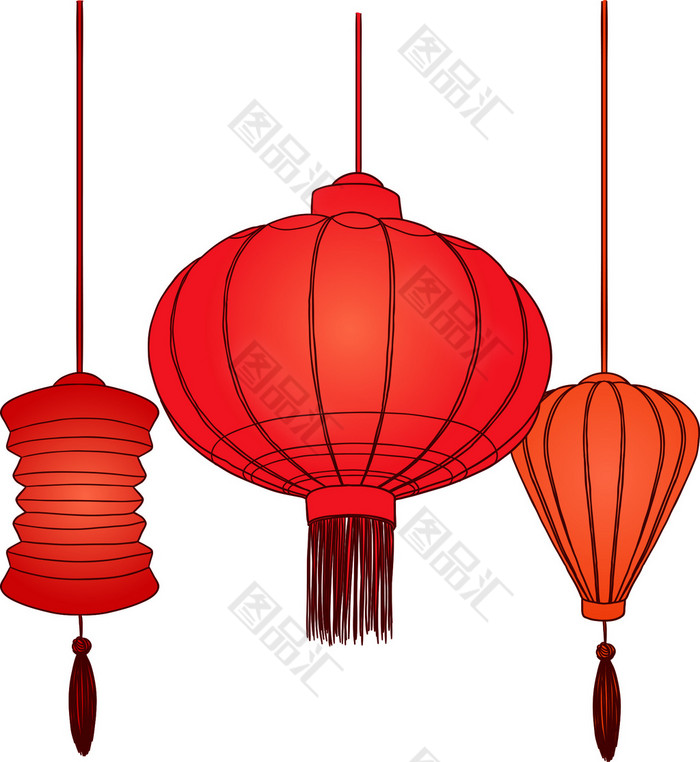 红色节日灯笼素材 红色节日灯笼素材