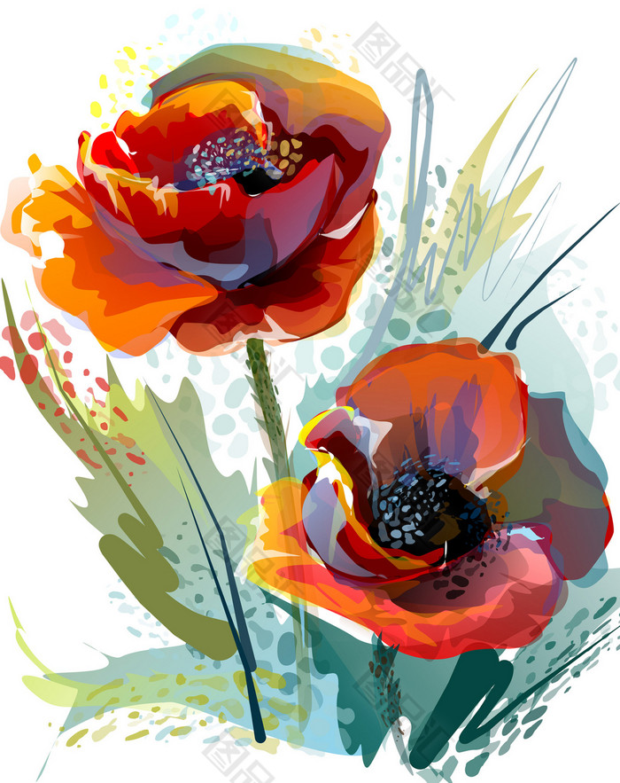 抽象花卉装饰画 抽象花卉装饰画