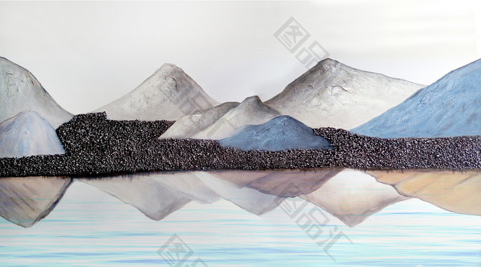新中式山水倒影装饰画 新中式山水倒影装饰画