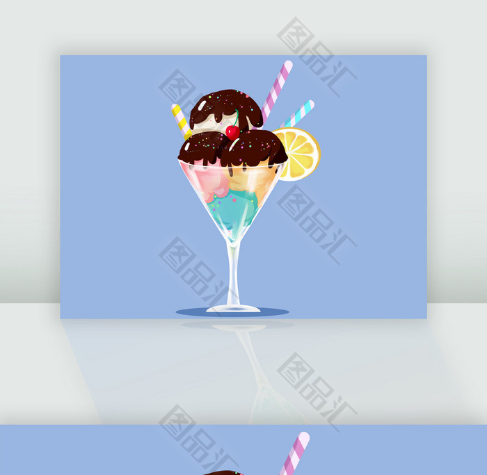 夏日清凉手绘冰淇淋插画素材 夏日清凉手绘冰淇淋插画素材