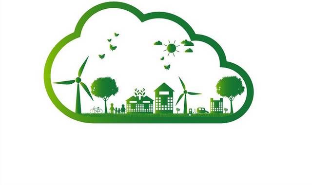 矢量绿色环保新能源城市素材