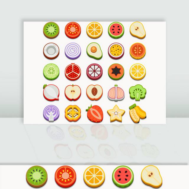 矢量水果食物图标