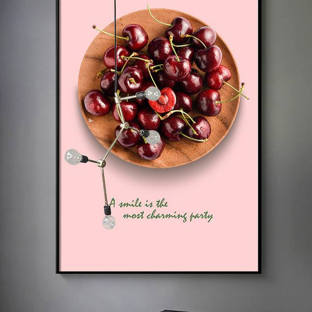 樱桃水果风餐厅装饰画
