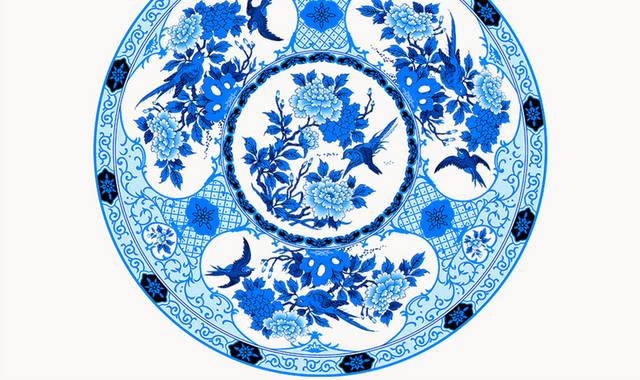 中国风青花瓷花纹图片