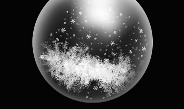 圆球冰花雪花