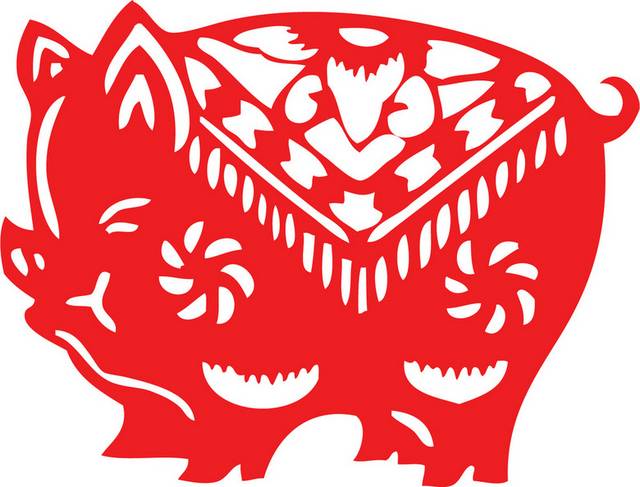 剪纸猪