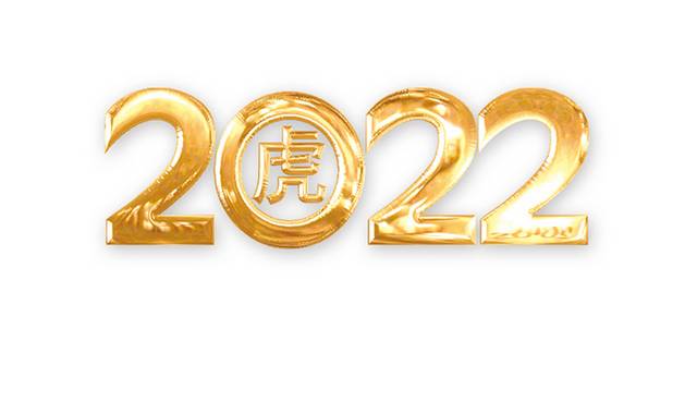 2022金色字体数字