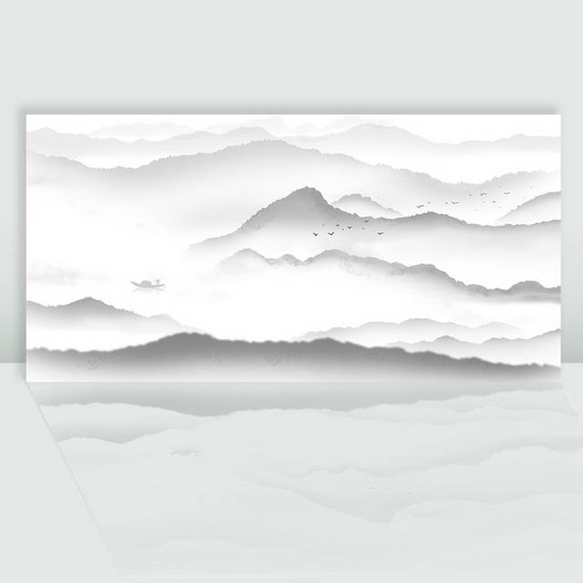 Amazon.co.jp: ZFXFHDR(へ楽ーツ) 山の風景画 水墨画風景 アート