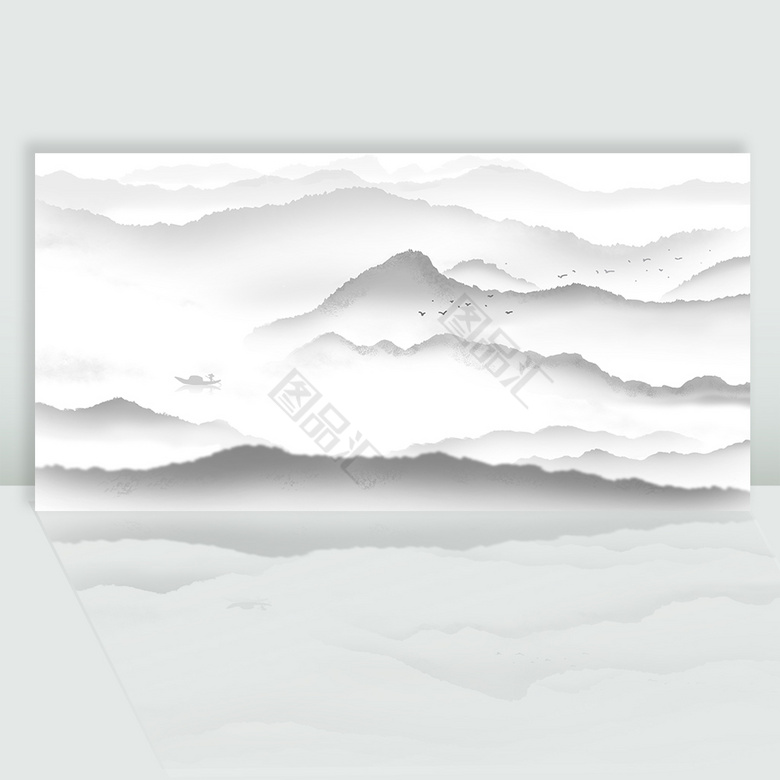 水墨画山水画_图品汇