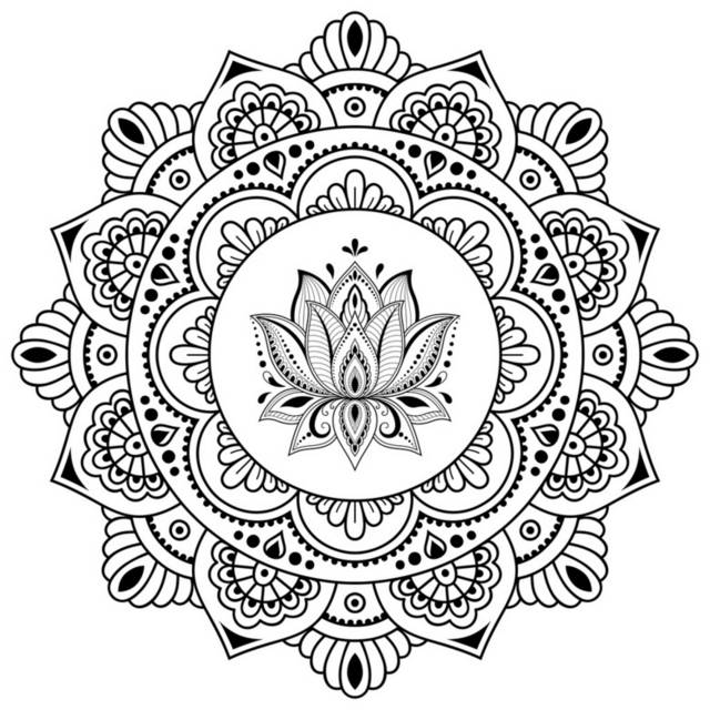 黑白花卉图案