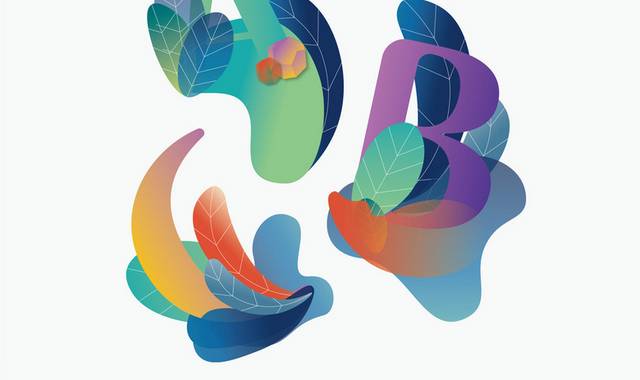 扁平矢量插画ABC创意字母设计