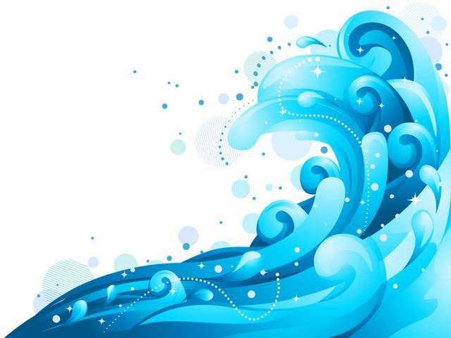 卡通海浪
