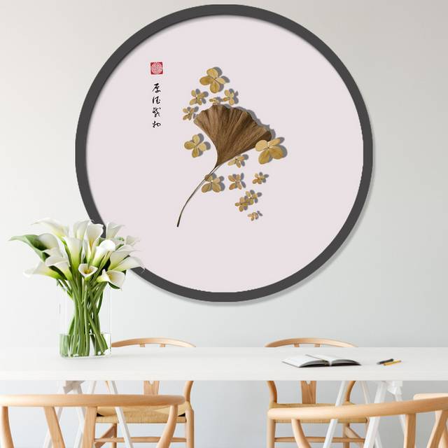 中国风银杏叶工笔画装饰画