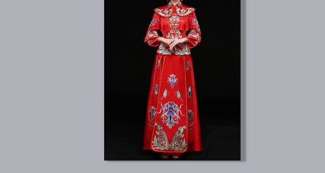 中式新婚礼服图片