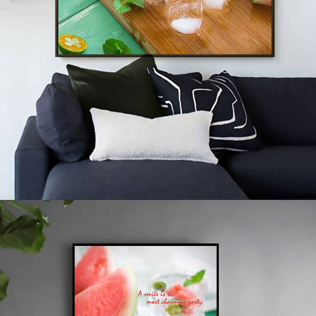 小清新西瓜水果餐厅装饰画