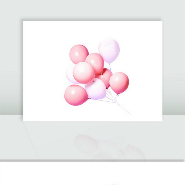 粉红气球漂浮素材