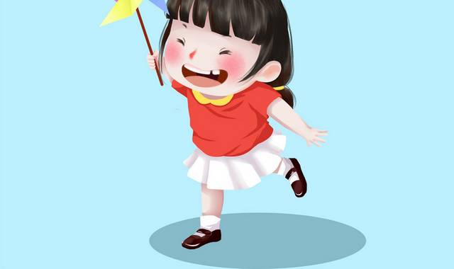 快乐可爱小女孩61儿童节插画