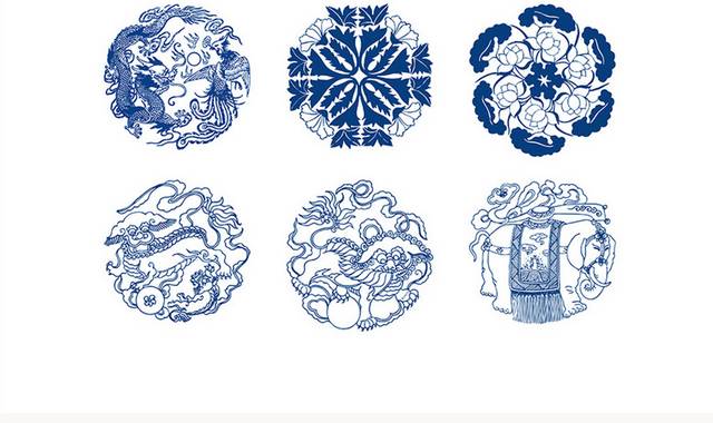 古典中式青花瓷图案