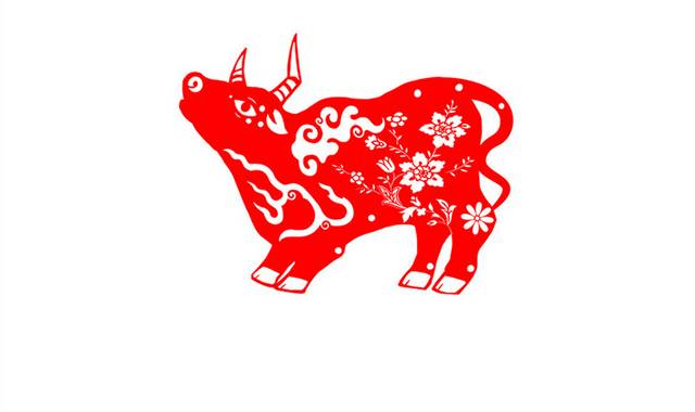 中国风传统节日新年剪纸牛