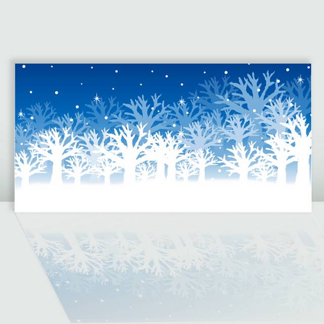 矢量树木雪景图片