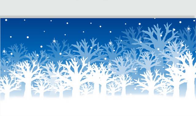 矢量树木雪景图片