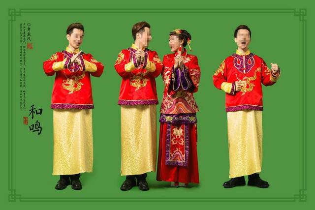 中国风礼服婚纱摄影影楼相册内页