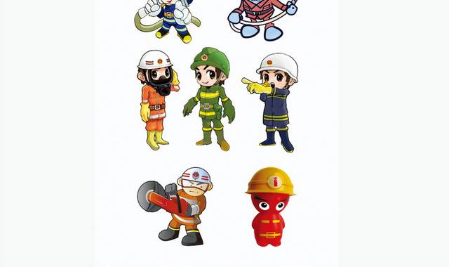 卡通消防员素材
