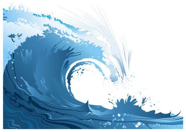 卡通海浪