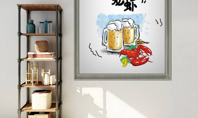现代新中式艺术美食餐厅装饰画
