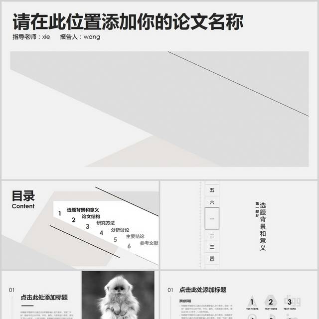 经典银灰稳重论文答辩开题，展示ppt