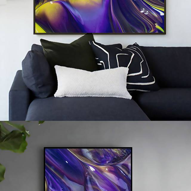 紫色绚丽抽象装饰画