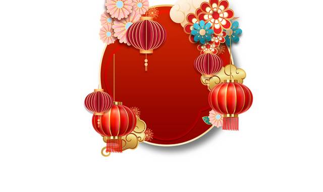 中国风古典红灯笼春节素材