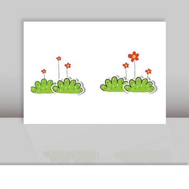 卡通小草和小花